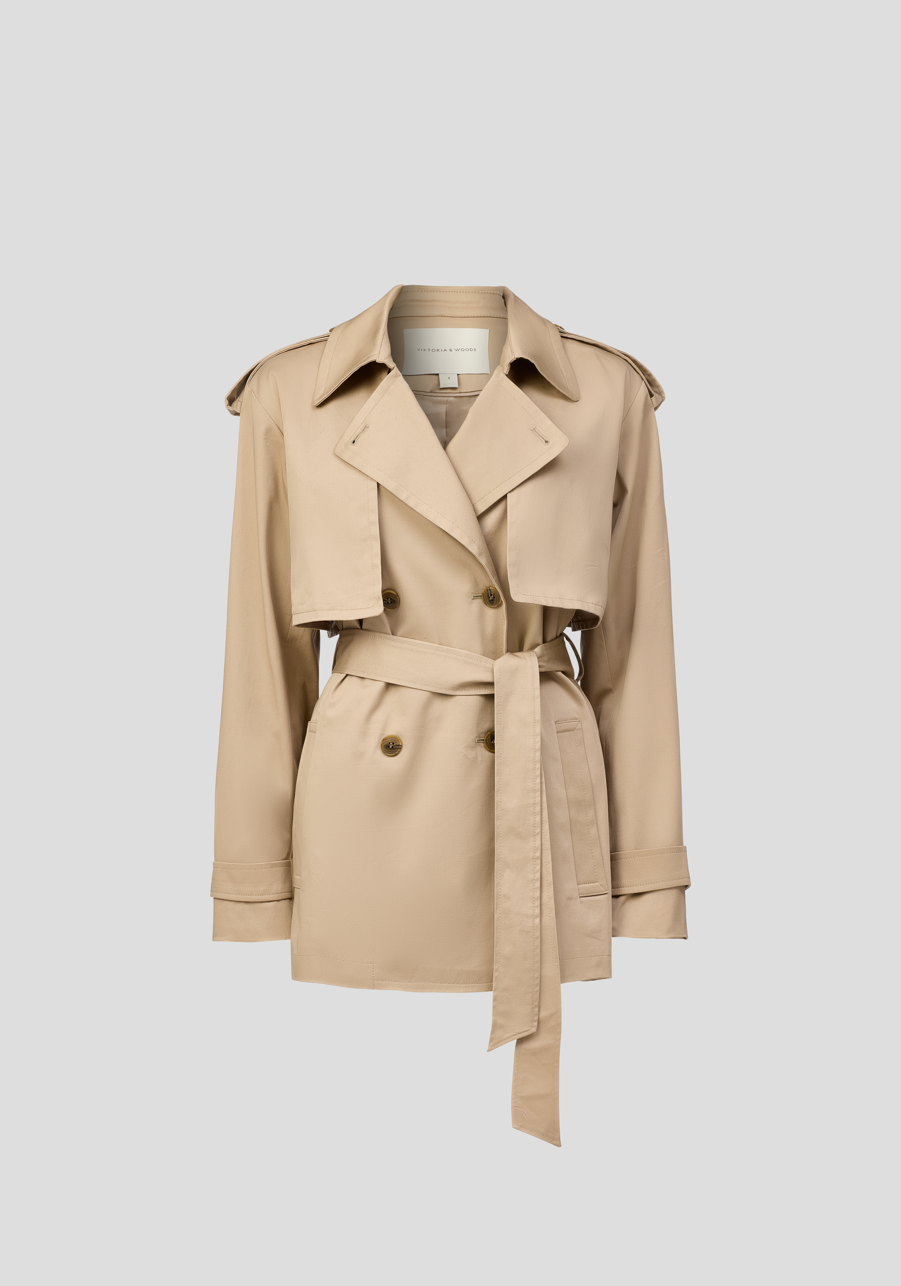 Letterman Trench IN BEIGE, BROWN COATING VIKTORIA WOODS