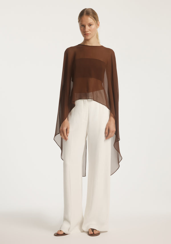Holliday Silk Cape Top