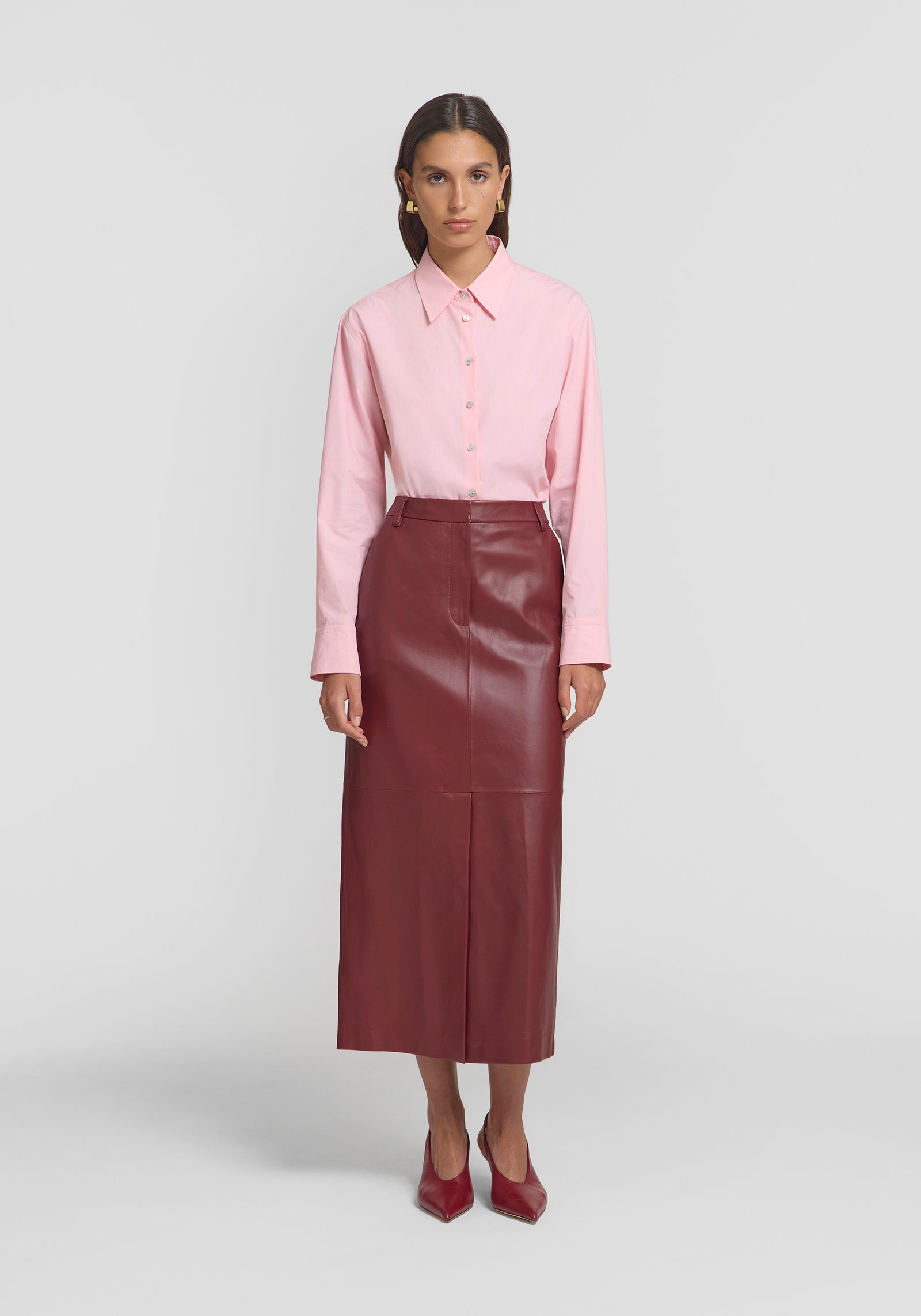 Opioid Leather Skirt IN RED SKIRTS VIKTORIA WOODS