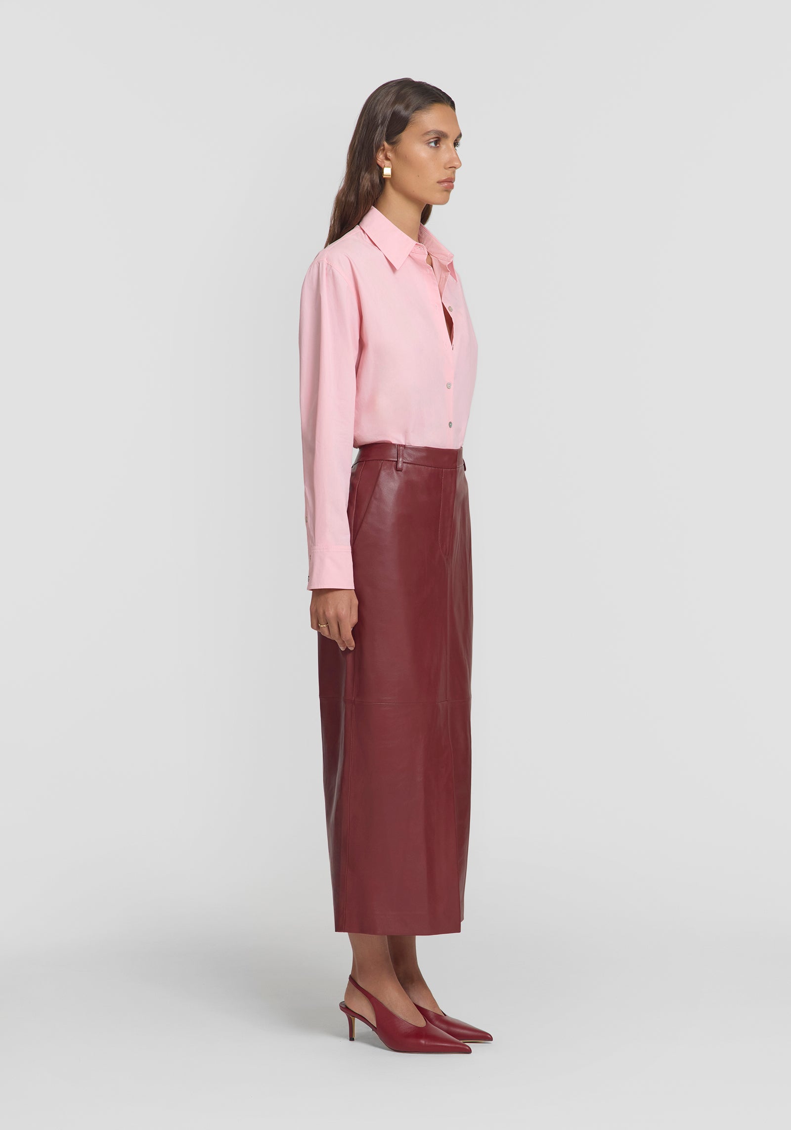 Opioid Leather Skirt IN RED SKIRTS VIKTORIA WOODS - Main Image