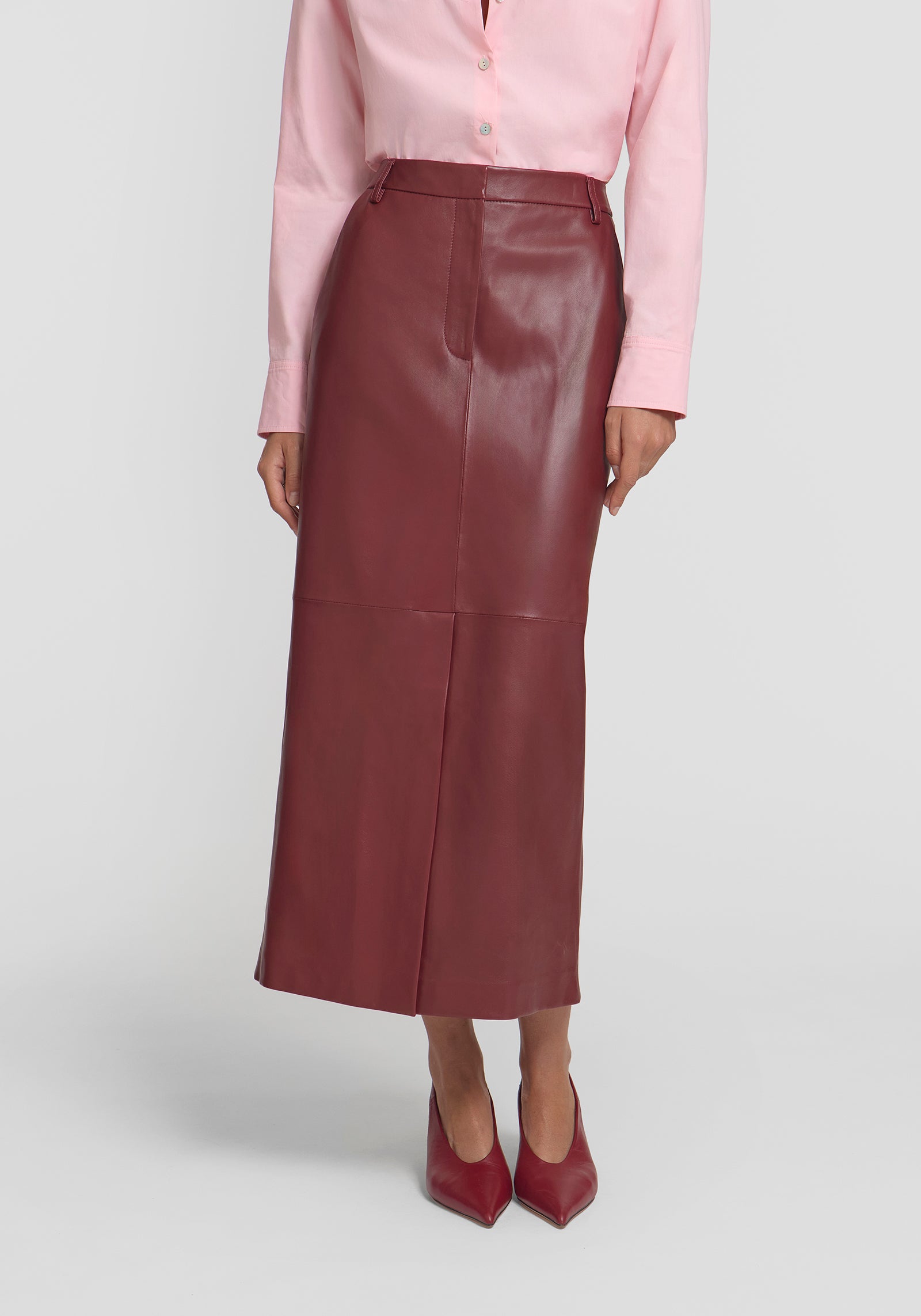 Leather Jacket Mid Length Leopard Skirts 2018 Opioid Leather Skirt